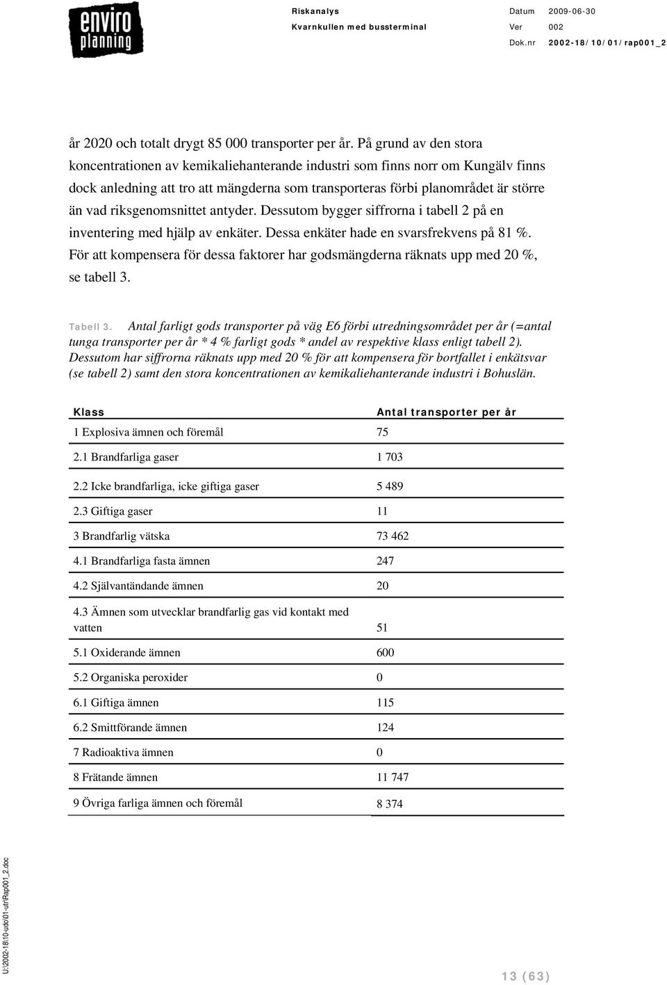 riksgenomsnittet antyder. Dessutom bygger siffrorna i tabell 2 på en inventering med hjälp av enkäter. Dessa enkäter hade en svarsfrekvens på 81 %.