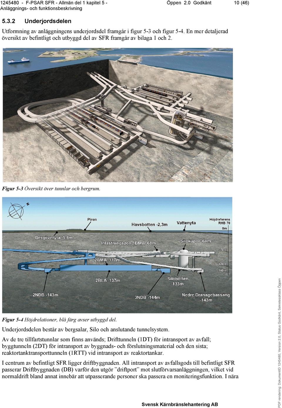 Underjordsdelen består av bergsalar, Silo och anslutande tunnelsystem.