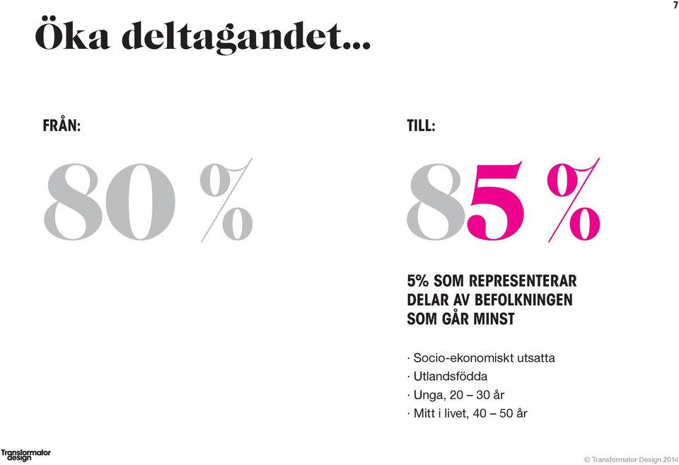 REPRESENTERAR DELAR AV BEFOLKNINGEN SOM GÅR