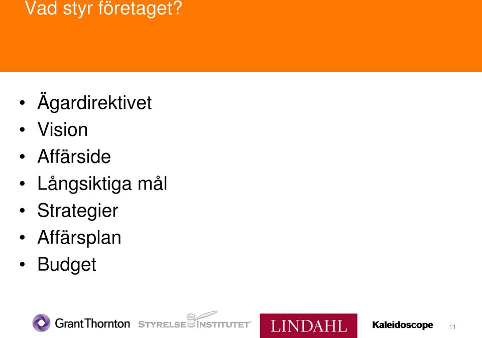 Affärside Långsiktiga