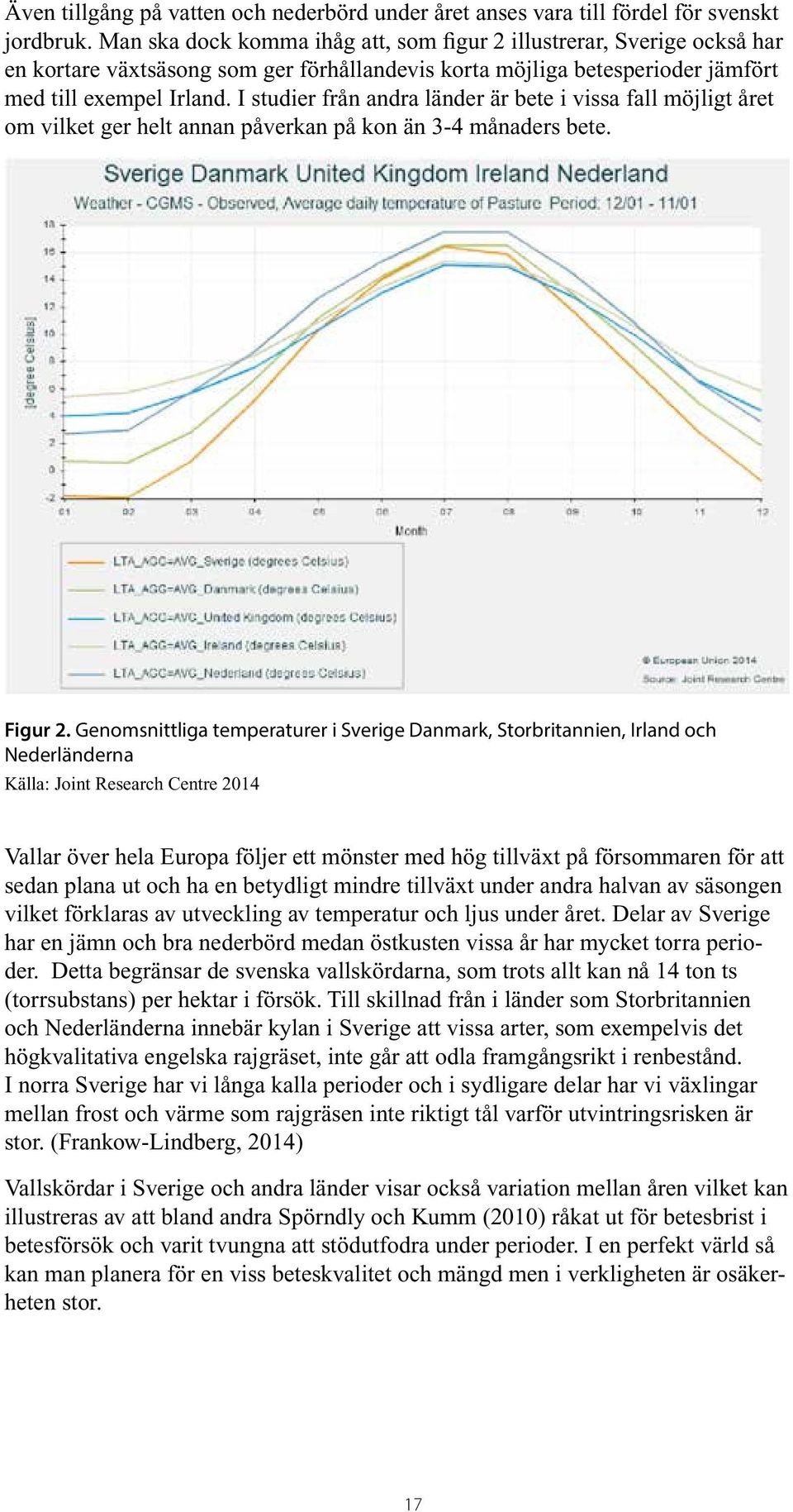 I studier från andra länder är bete i vissa fall möjligt året om vilket ger helt annan påverkan på kon än 3-4 månaders bete. Figur 2.