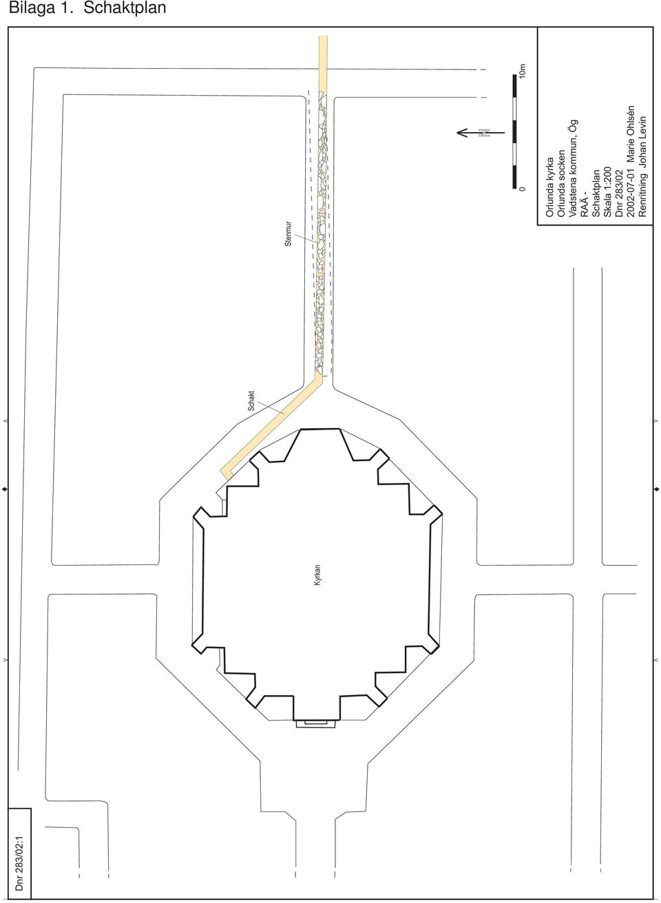 kommun, Ög RAÄ - Schaktplan Skala 1:200 Dnr 283/02