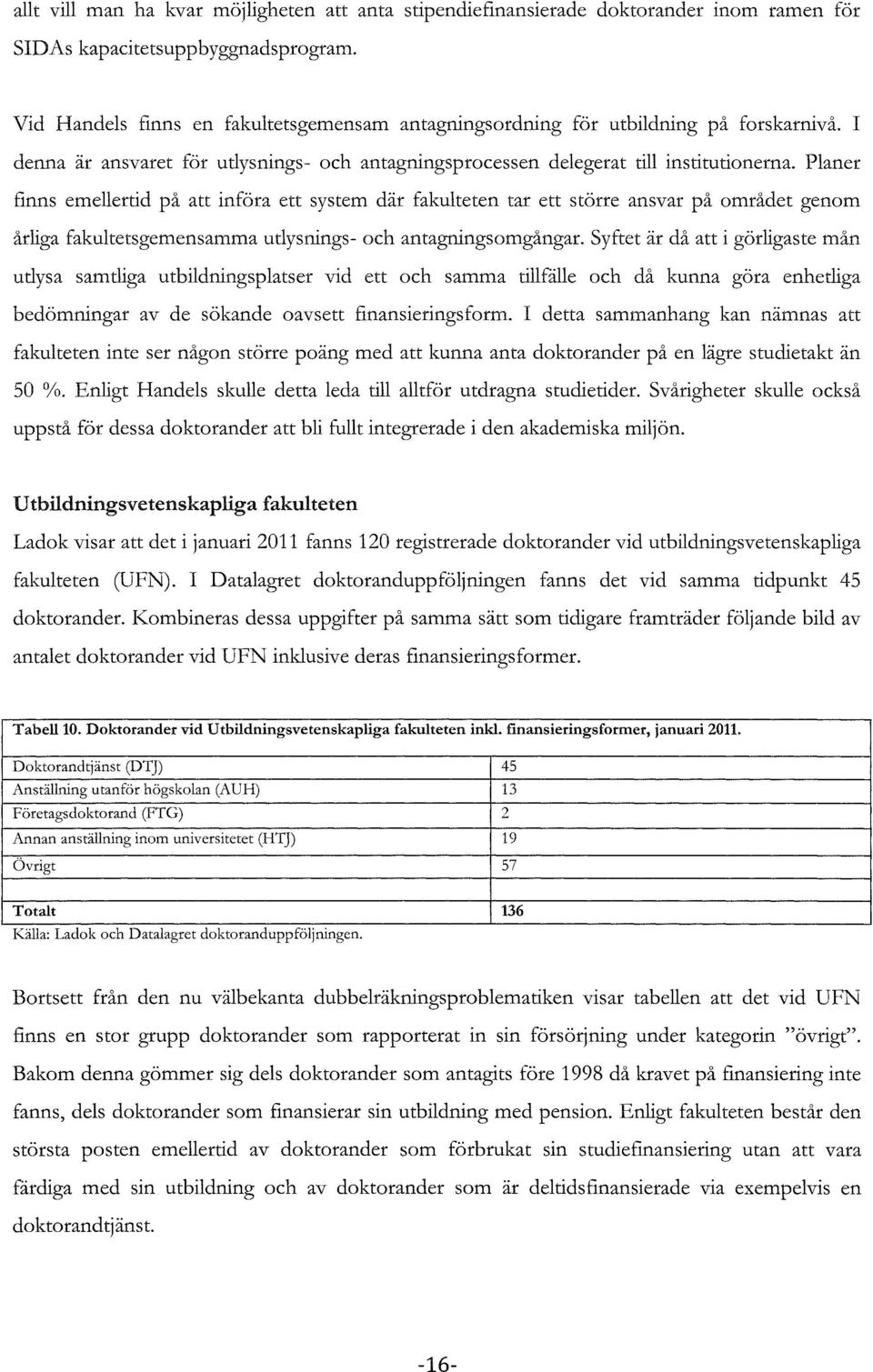 Planer finns emellertid på att införa ett system där fakulteten tar ett större ansvar på området genom årliga fakultetsgemensamma utlysnings- och antagllingsomgångar.