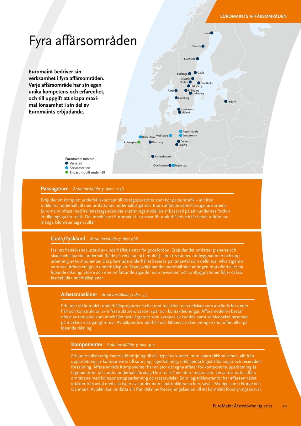 Åmål Borlänge Västerås Örebro Stockholm Hallsberg Göteborg Falköping Linköping Landskrona Malmö Gävle Jelgava Antwerpen Rotterdam Wolfsburg Duisburg Angermünde Wustermark Delitsch Leipzig Euromaints