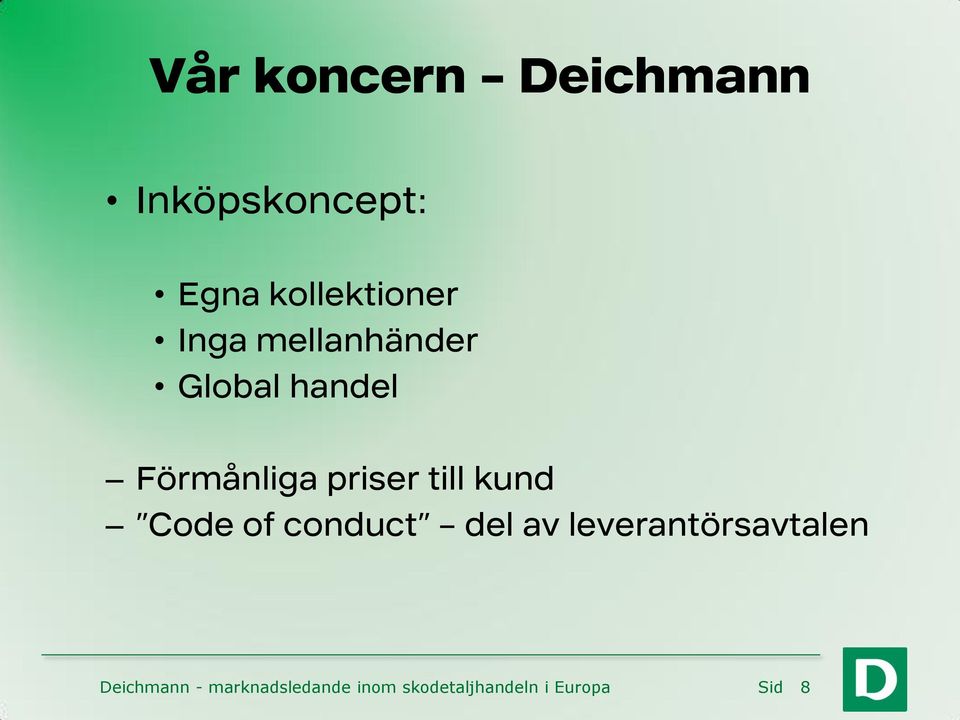 priser till kund Code of conduct del av