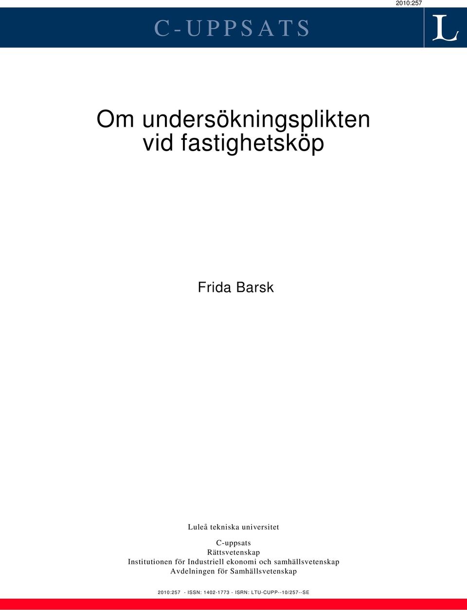 Institutionen för Industriell ekonomi och samhällsvetenskap