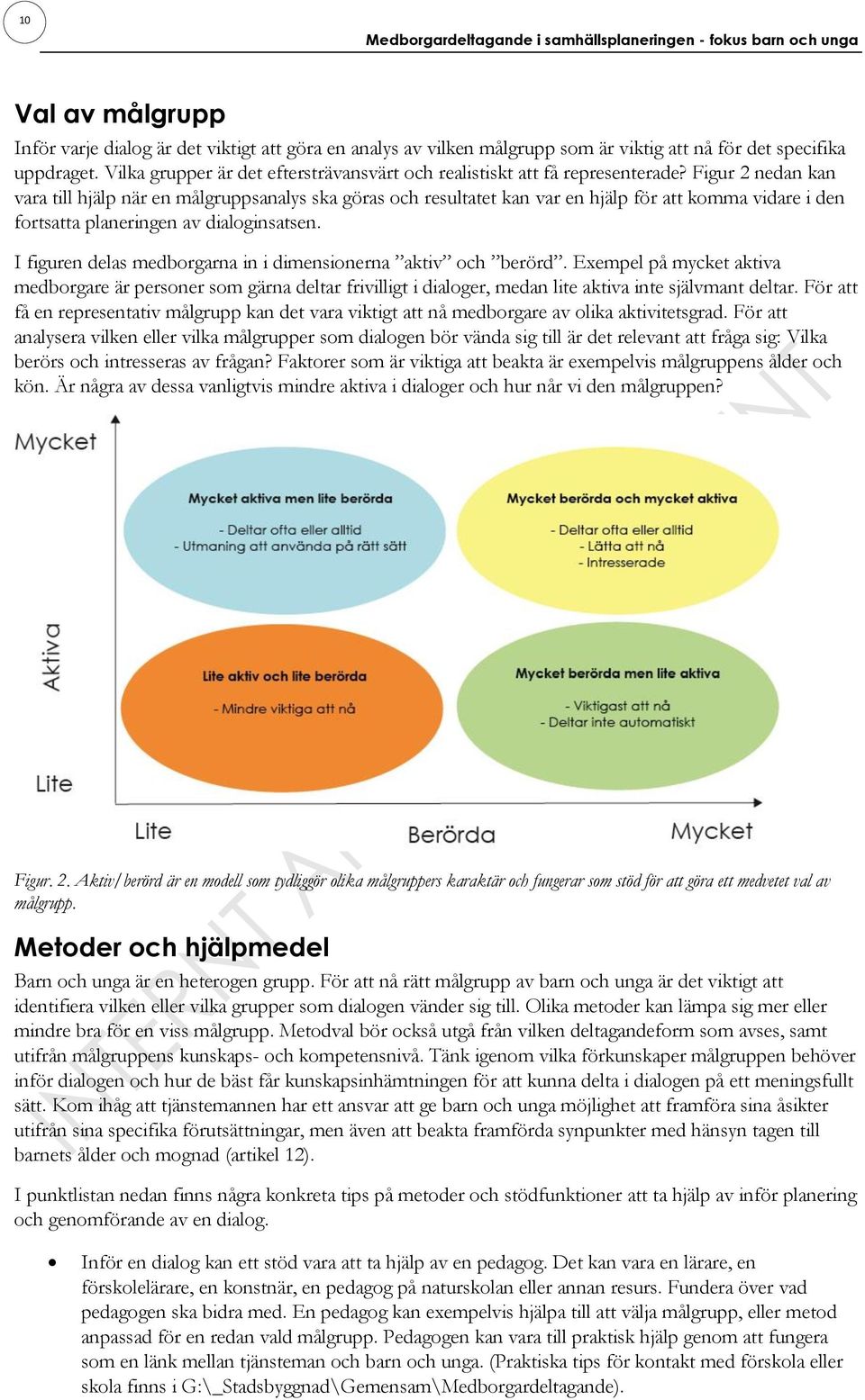 Figur 2 nedan kan vara till hjälp när en målgruppsanalys ska göras och resultatet kan var en hjälp för att komma vidare i den fortsatta planeringen av dialoginsatsen.