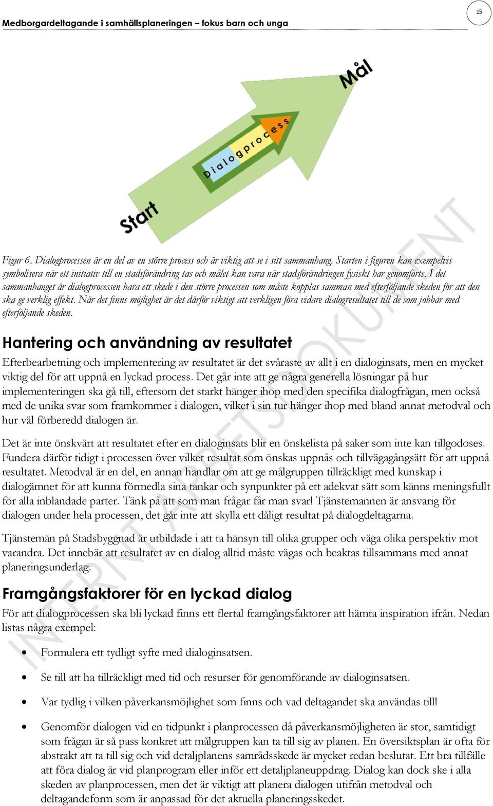 I det sammanhanget är dialogprocessen bara ett skede i den större processen som måste kopplas samman med efterföljande skeden för att den ska ge verklig effekt.