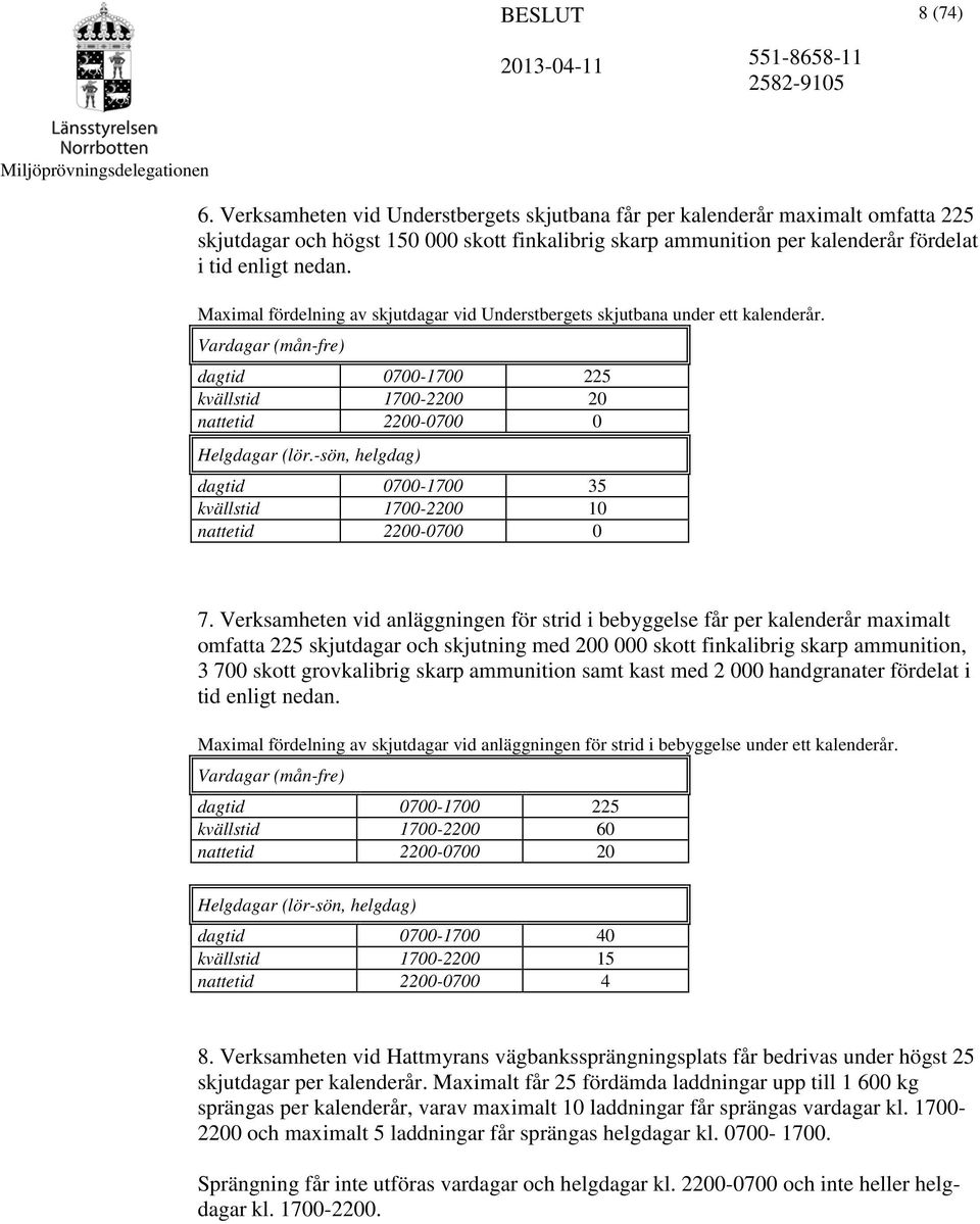 -sön, helgdag) dagtid 0700-1700 35 kvällstid 1700-2200 10 nattetid 2200-0700 0 7.