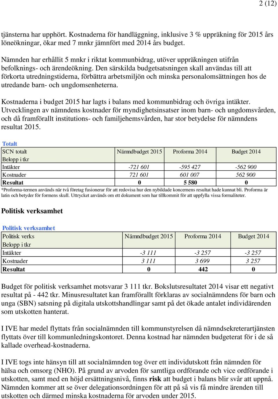 Den särskilda budgetsatsningen skall användas till att förkorta utredningstiderna, förbättra arbetsmiljön och minska personalomsättningen hos de utredande barn- och ungdomsenheterna.