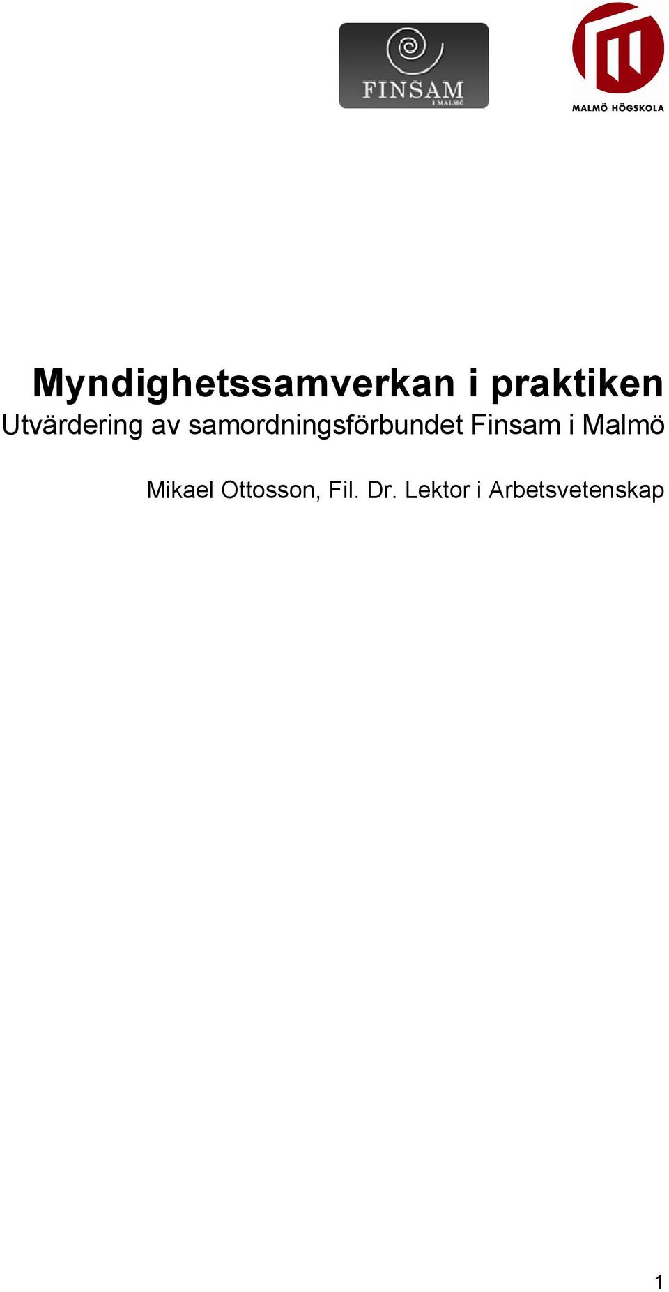 samordningsförbundet Finsam i Malmö