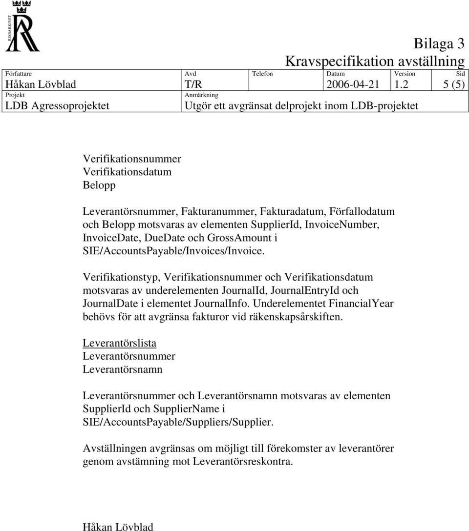 och GrossAmount i SIE/AccountsPayable/Invoices/Invoice.