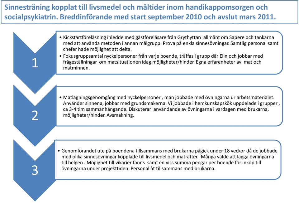 Samtlig personal samt chefer hade möjlighet att delta.