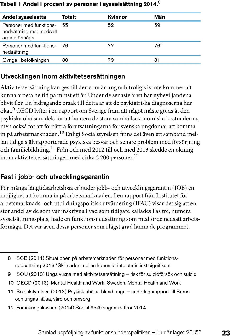 inom aktivitetsersättningen Aktivitetsersättning kan ges till den som är ung och troligtvis inte kommer att kunna arbeta heltid på minst ett år. Under de senaste åren har nybeviljandena blivit fler.