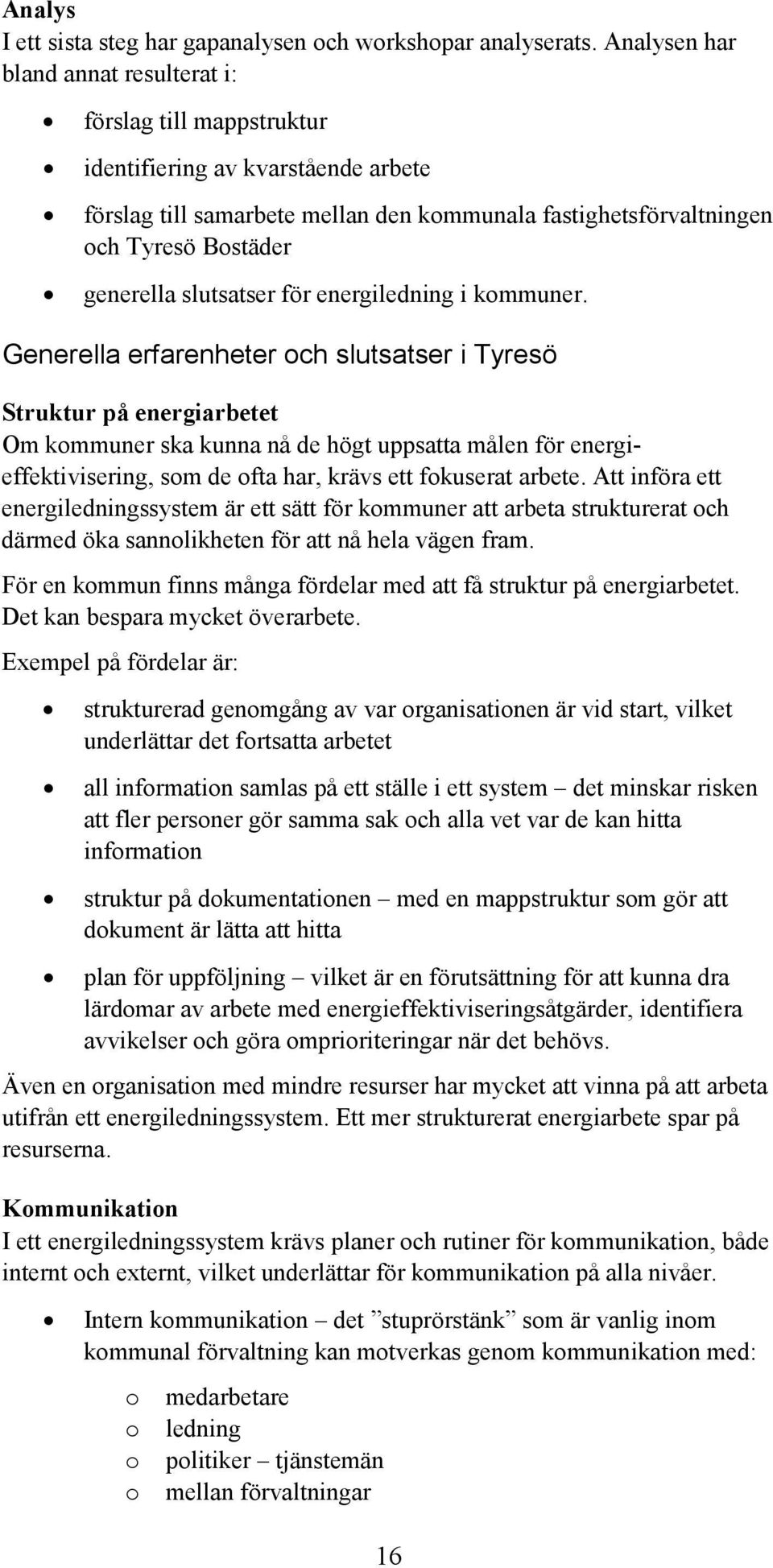 slutsatser för energiledning i kommuner.