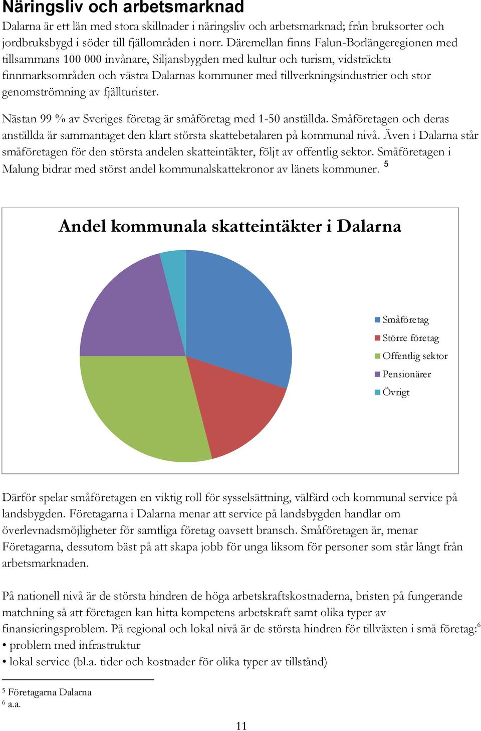 och stor genomströmning av fjällturister. Nästan 99 % av Sveriges företag är småföretag med 1-50 anställda.