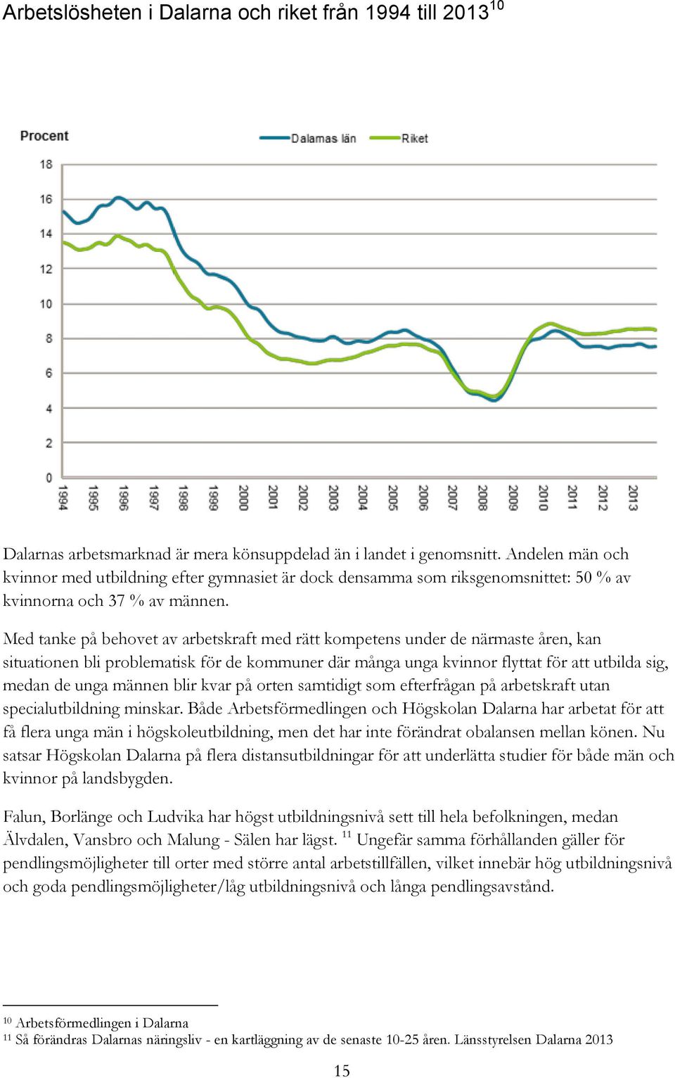 Med tanke på behovet av arbetskraft med rätt kompetens under de närmaste åren, kan situationen bli problematisk för de kommuner där många unga kvinnor flyttat för att utbilda sig, medan de unga