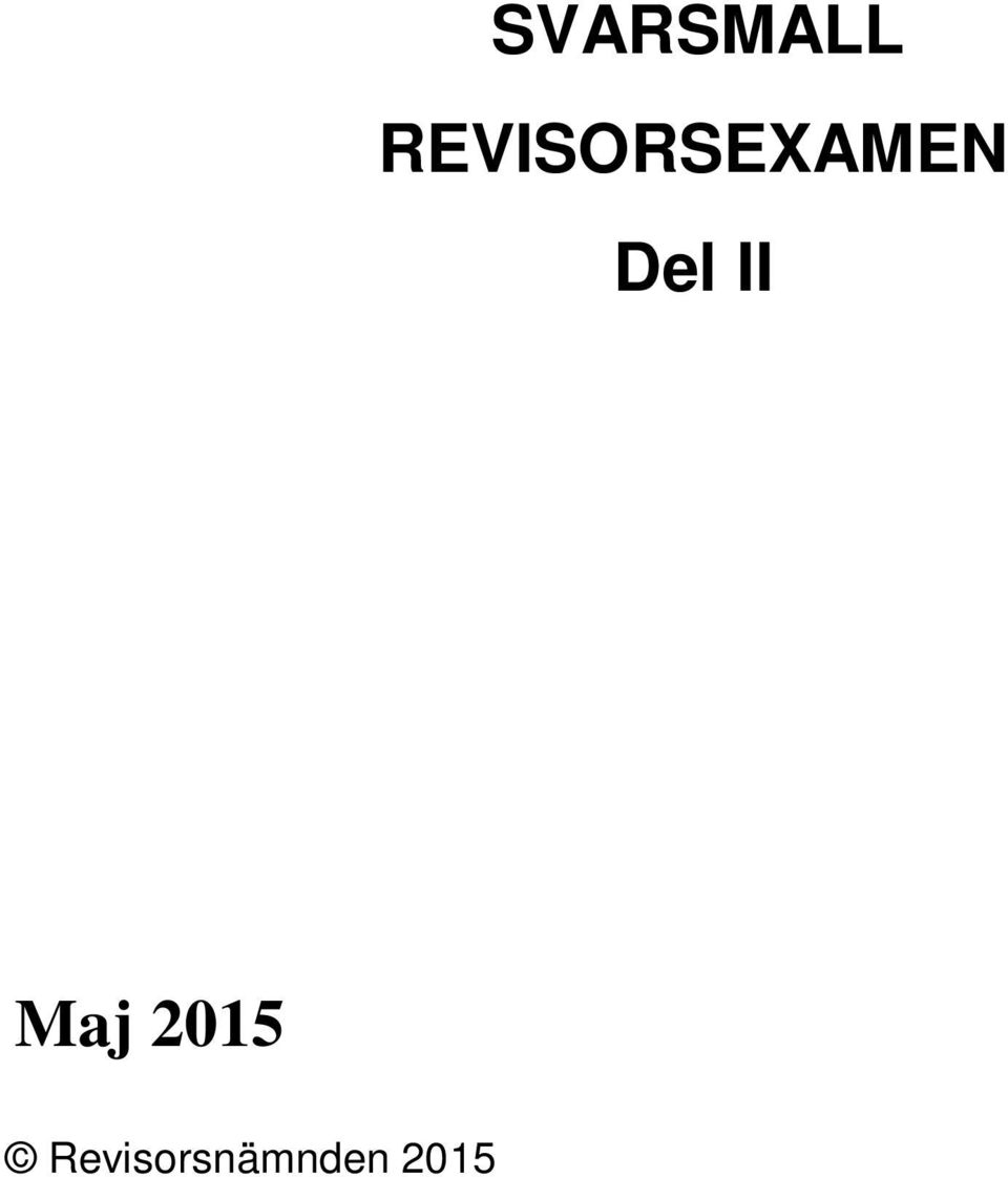 Del II Maj 2015