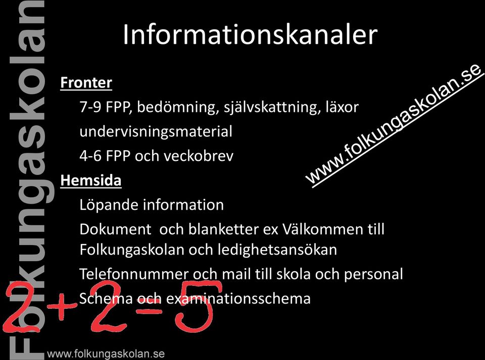 Dokument och blanketter ex Välkommen till Folkungaskolan och