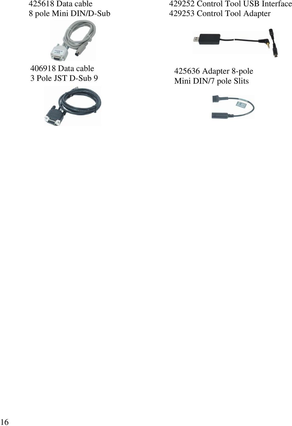 Adapter 406918 Data cable 3 Pole JST D-Sub 9