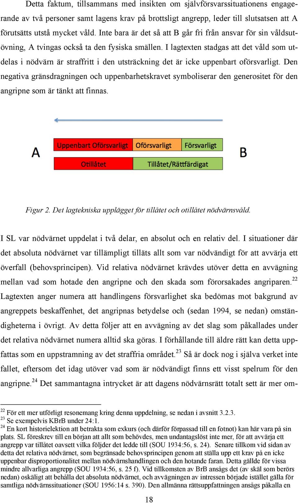 I lagtexten stadgas att det våld som utdelas i nödvärn är straffritt i den utsträckning det är icke uppenbart oförsvarligt.