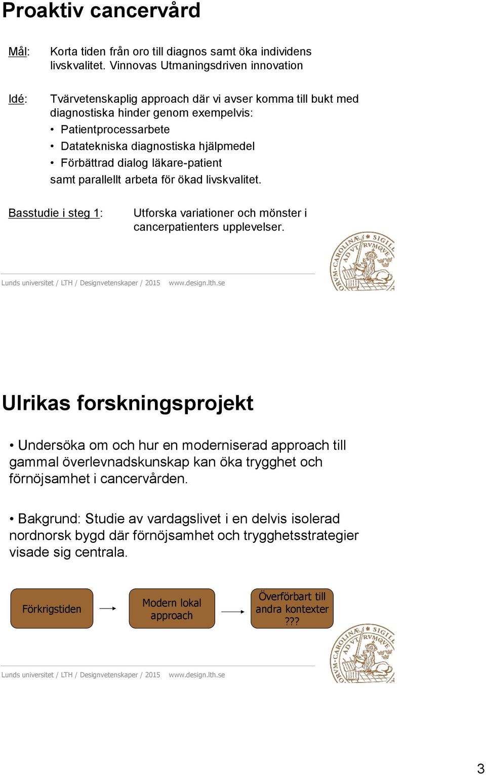 Förbättrad dialog läkare-patient samt parallellt arbeta för ökad livskvalitet. Basstudie i steg 1: Utforska variationer och mönster i cancerpatienters upplevelser.