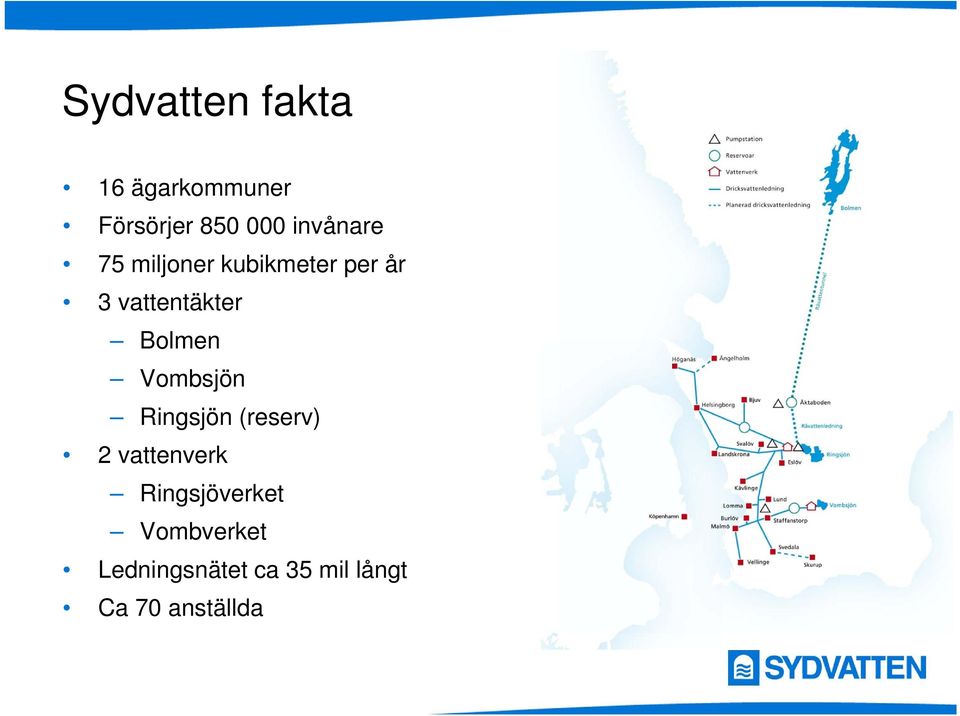 Bolmen Vombsjön Ringsjön (reserv) 2 vattenverk