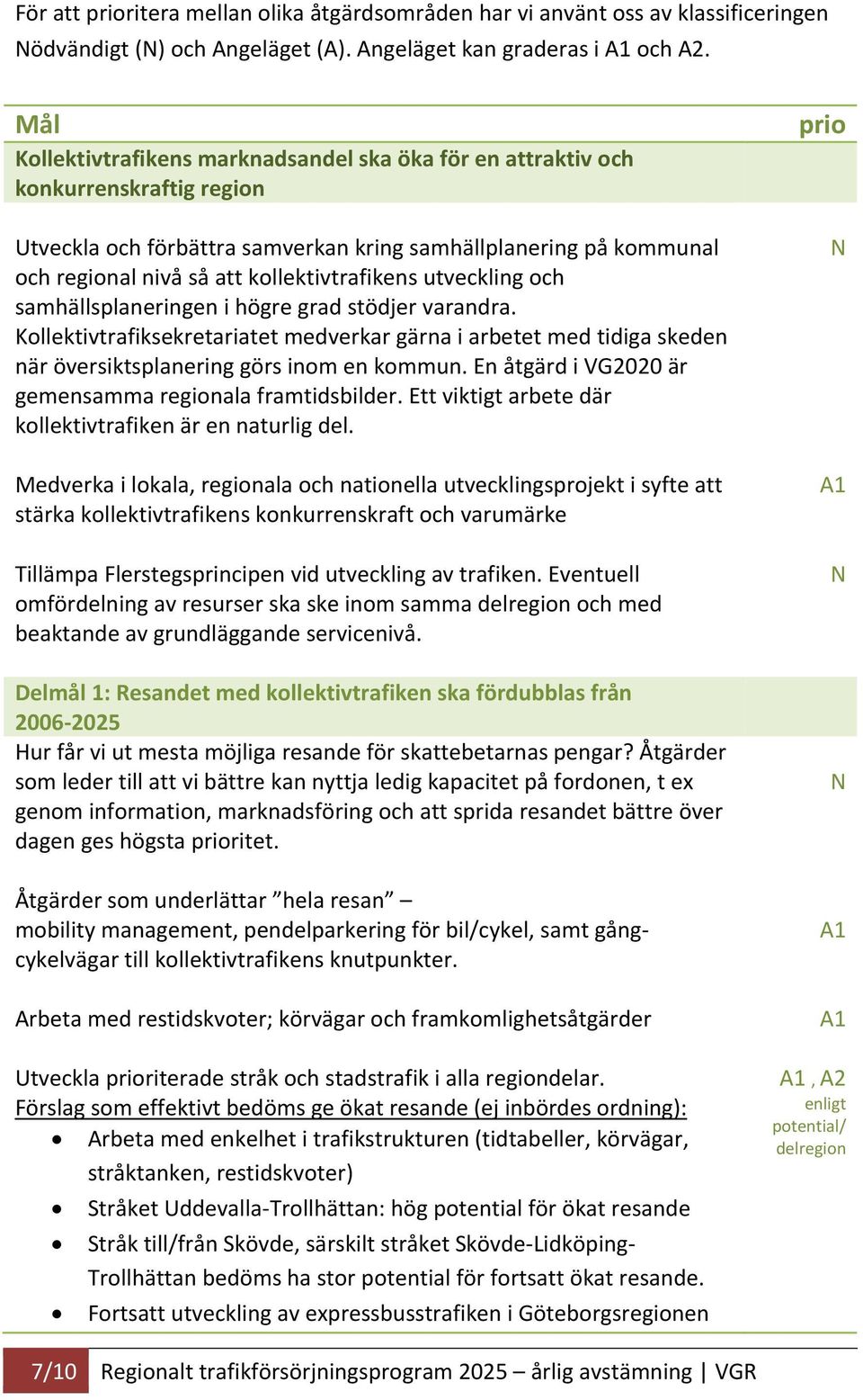 kollektivtrafikens utveckling och samhällsplaneringen i högre grad stödjer varandra.