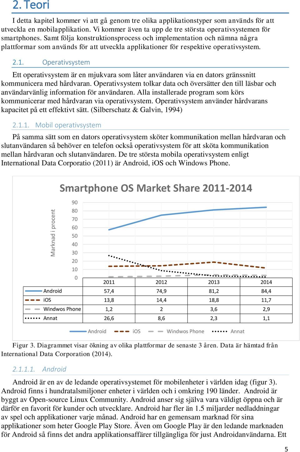 Samt följa konstruktionsprocess och implementation och nämna några plattformar som används för att utveckla applikationer för respektive operativsystem. 2.1.