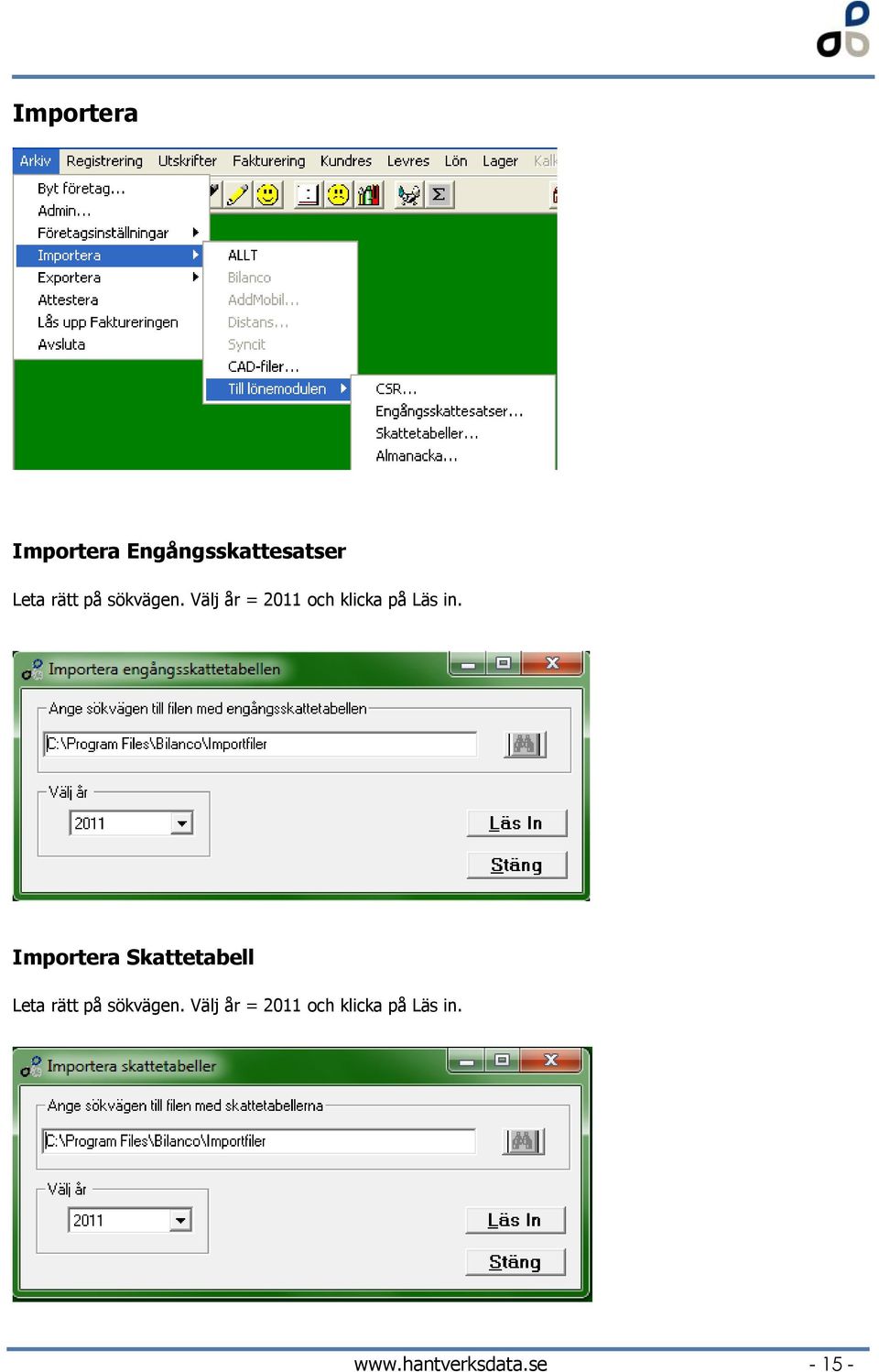 Importera Skattetabell Leta rätt på  www.