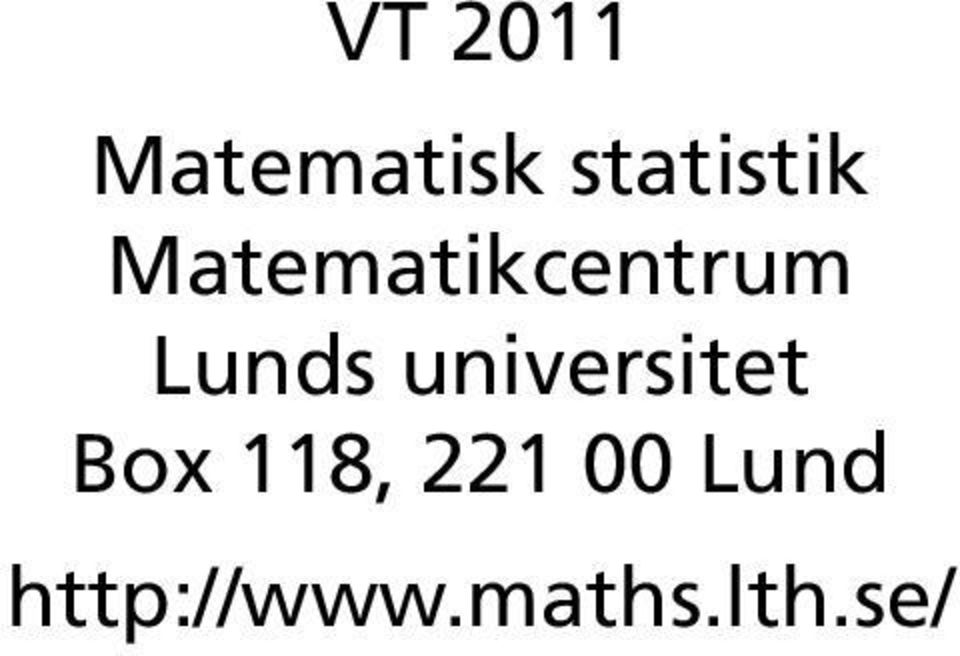 Lunds universitet Box 118,