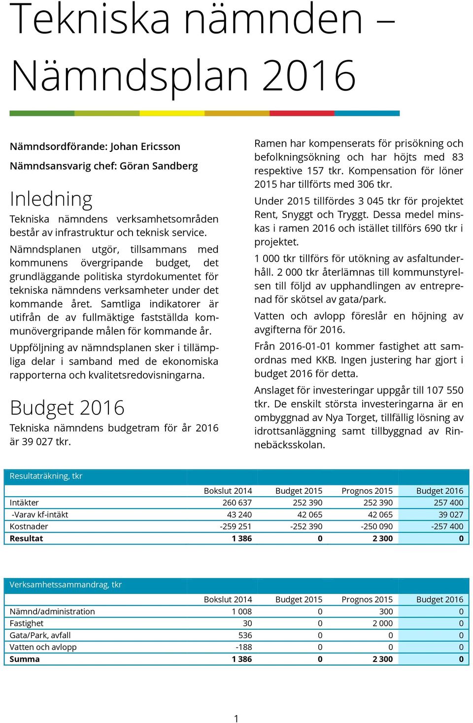 Samtliga indikatorer är utifrån de av fullmäktige fastställda kommunövergripande målen för kommande år.