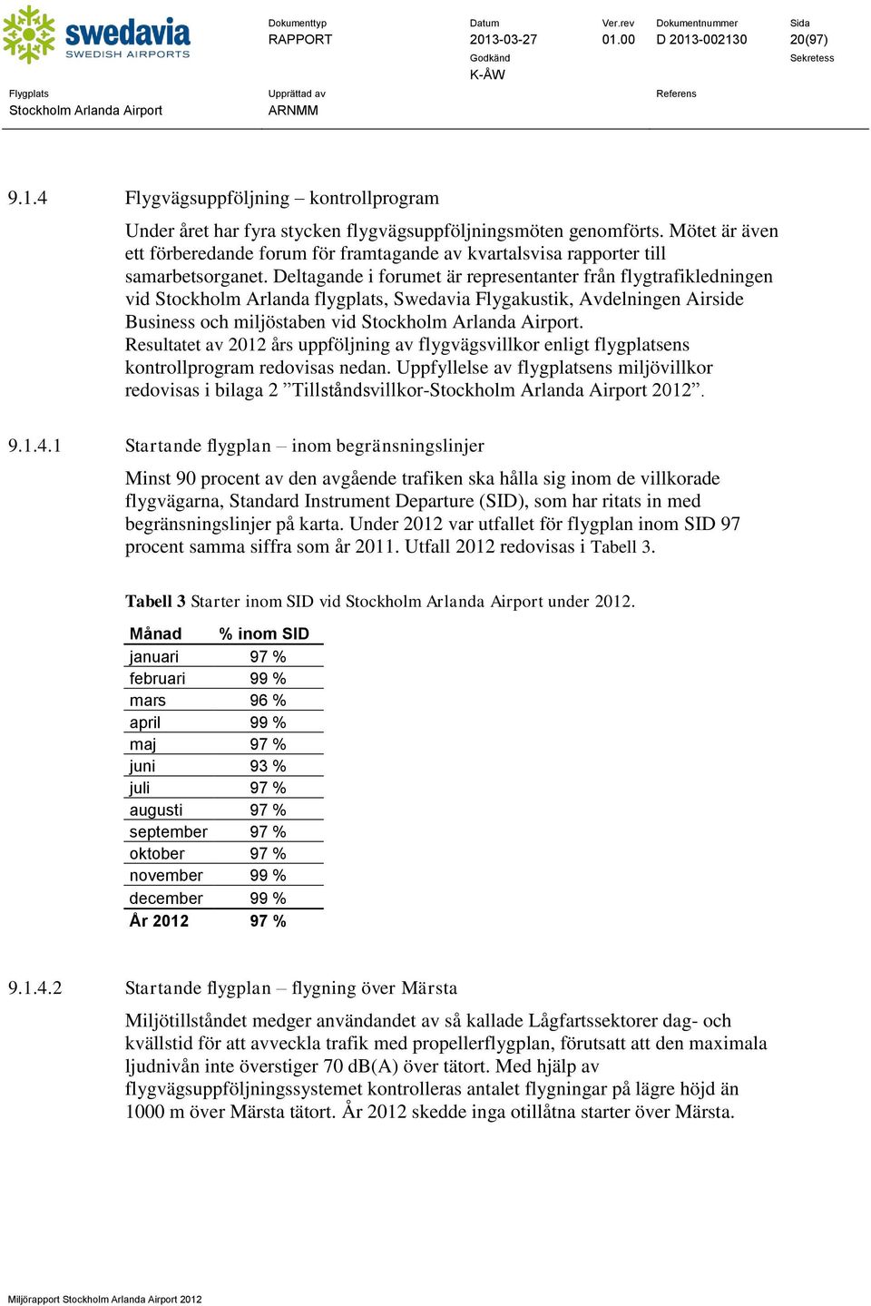 Deltagande i forumet är representanter från flygtrafikledningen vid Stockholm Arlanda flygplats, Swedavia Flygakustik, Avdelningen Airside Business och miljöstaben vid.