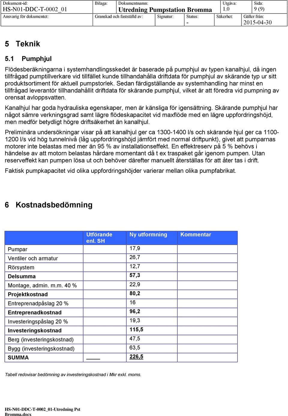 skärande typ ur sitt produktsortiment för aktuell pumpstorlek.