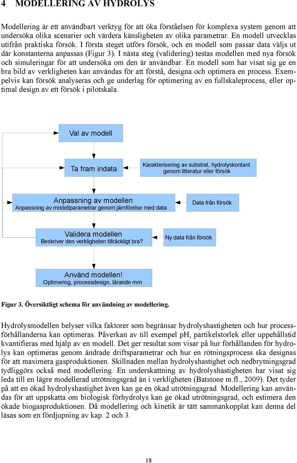 I nästa steg (validering) testas modellen med nya försök och simuleringar för att undersöka om den är användbar.