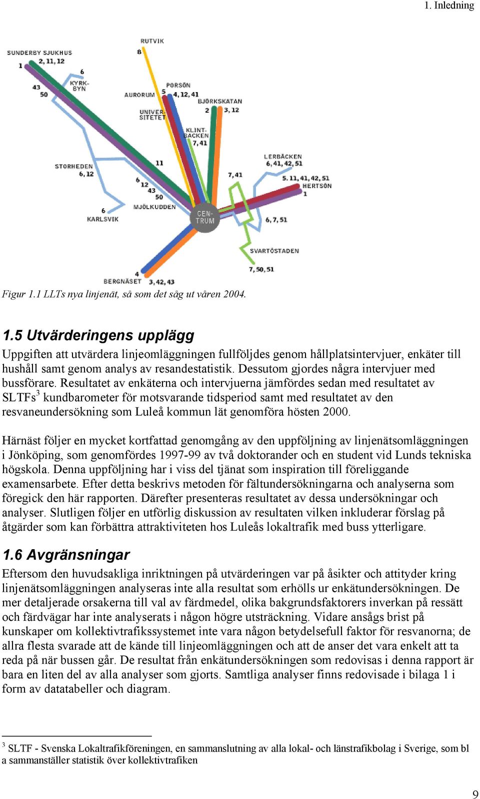 Resultatet av enkäterna och intervjuerna jämfördes sedan med resultatet av SLTFs 3 kundbarometer för motsvarande tidsperiod samt med resultatet av den resvaneundersökning som Luleå kommun lät