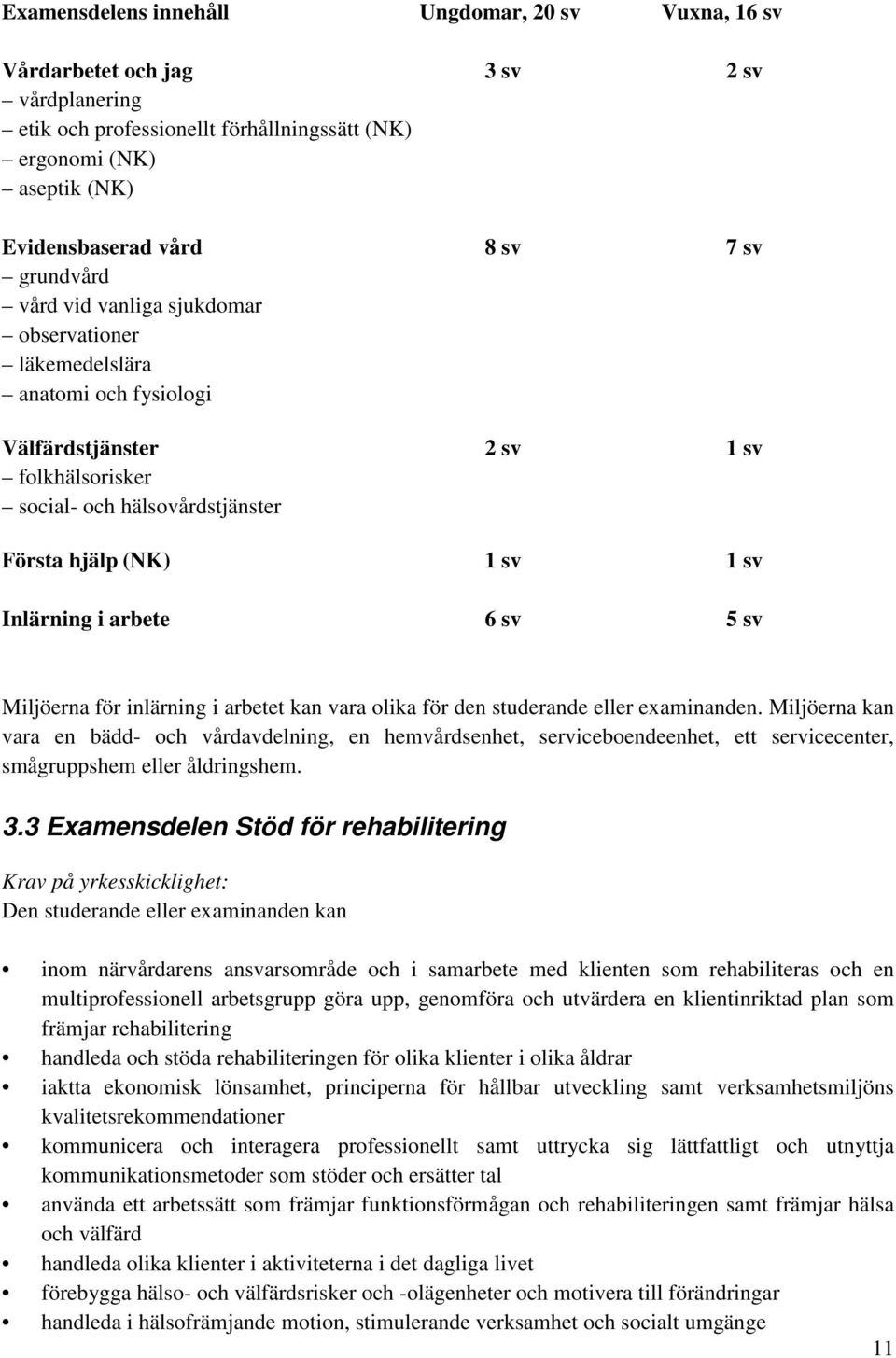 i arbete 6 sv 5 sv Miljöerna för inlärning i arbetet kan vara olika för den studerande eller examinanden.