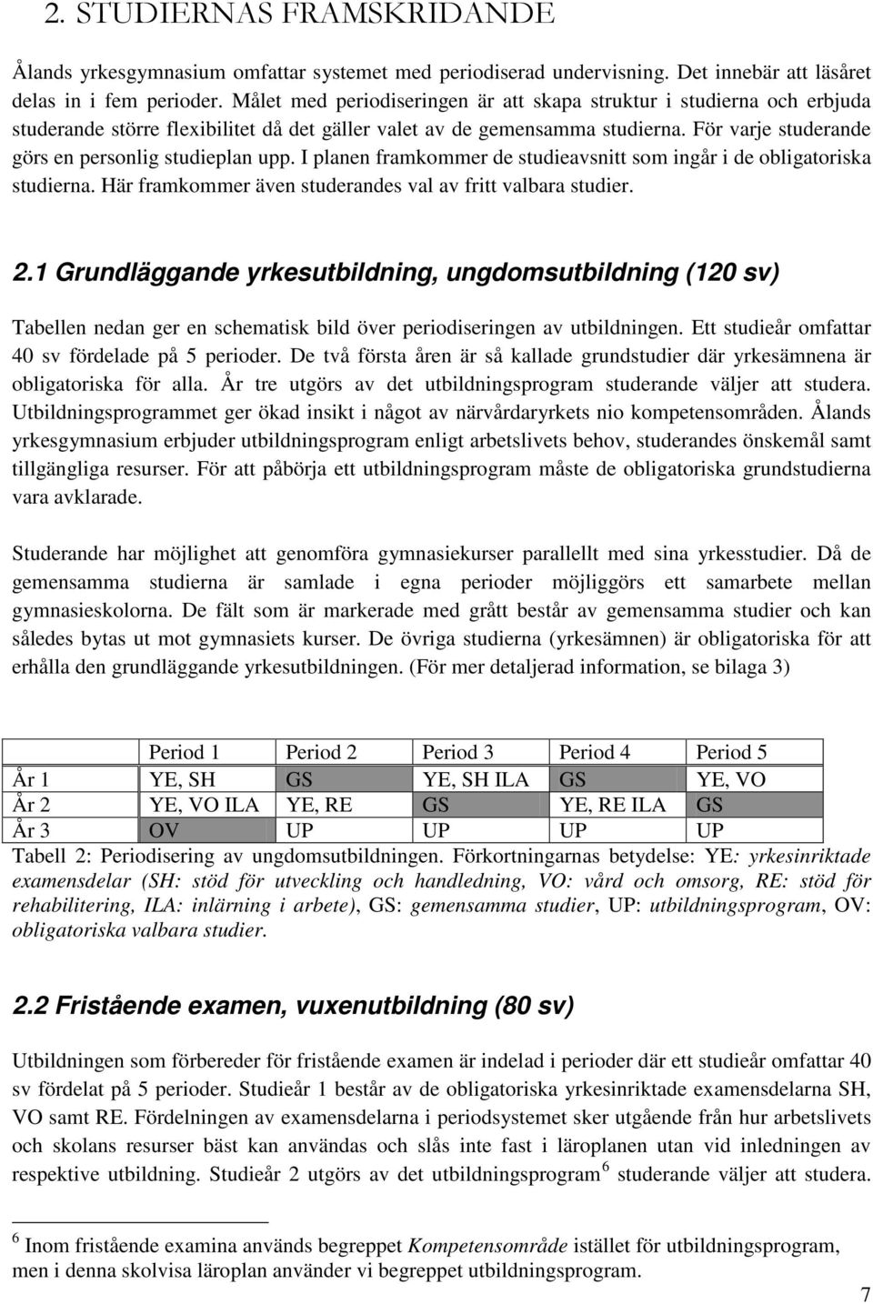 För varje studerande görs en personlig studieplan upp. I planen framkommer de studieavsnitt som ingår i de obligatoriska studierna. Här framkommer även studerandes val av fritt valbara studier. 2.