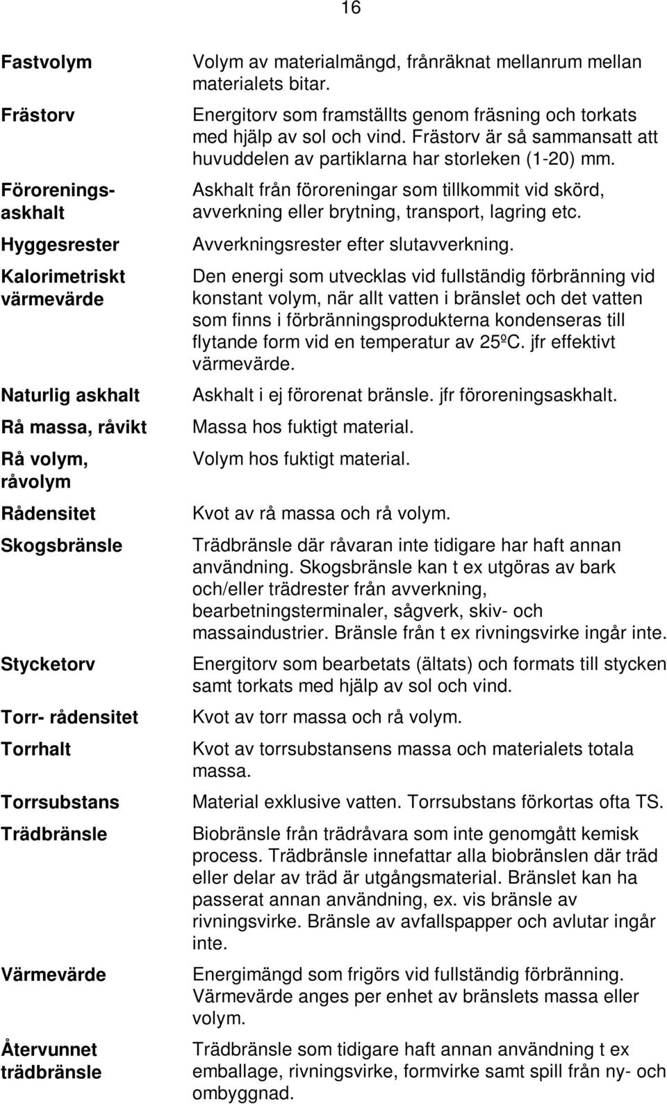 Energitorv som framställts genom fräsning och torkats med hjälp av sol och vind. Frästorv är så sammansatt att huvuddelen av partiklarna har storleken (1-20) mm.