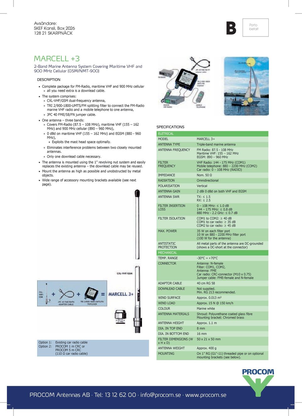 betalt PROCOM Antennas AB Tel: