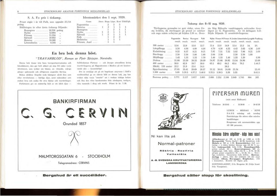 .. 1 2 1 1 1 Sjöwall 10.953 Falk 1 2 2.. Reinius 10.580 Hellström 1 1 1.. Löwenhielm...... 8.105 Friman, Axel... 1 1.. En bra bok denna höst. lra VARSLOD. R oman av Pjotr Sjirjajev. Norstedts.