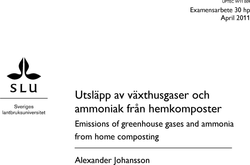 hemkomposter Emissions of greenhouse gases