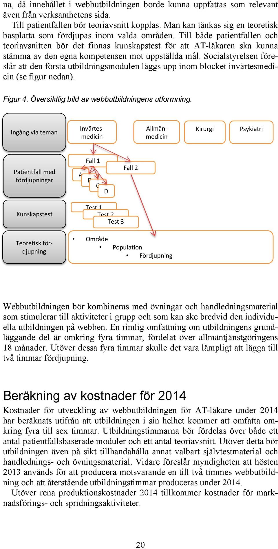 Till både patientfallen och teoriavsnitten bör det finnas kunskapstest för att AT-läkaren ska kunna stämma av den egna kompetensen mot uppställda mål.