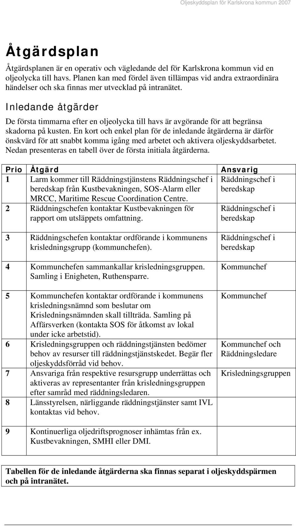 Inledande åtgärder De första timmarna efter en oljeolycka till havs är avgörande för att begränsa skadorna på kusten.