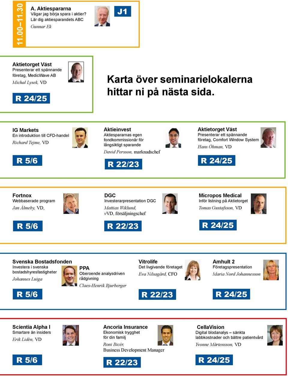 IG Markets En introduktion till CFD-handel Richard Tejme, VD R 5/6 Aktieinvest Aktiespararnas egen fondkommissionär för långsiktigt sparande David Persson, marknadschef R 22/23 Aktietorget Väst