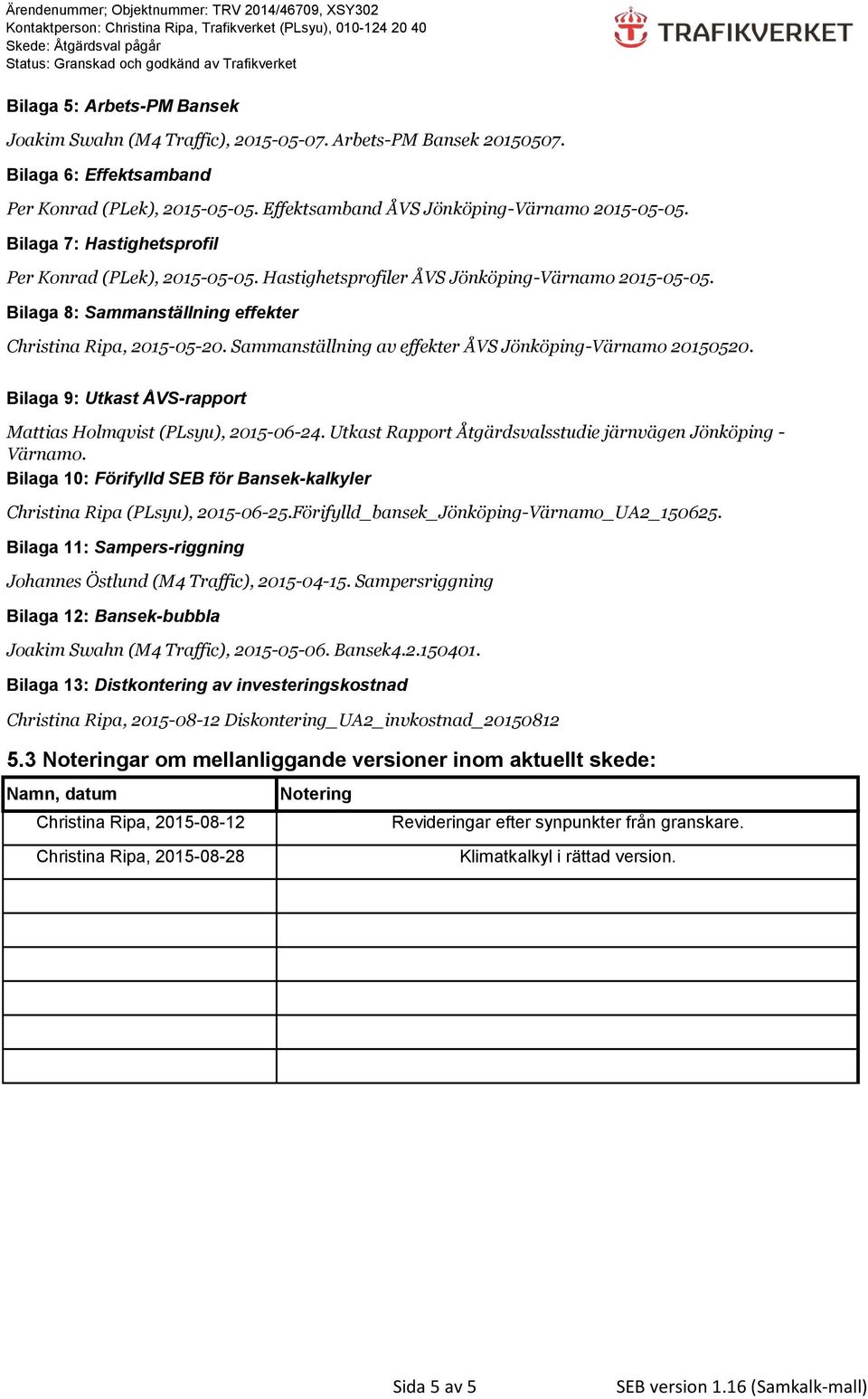 Sammanställning av effekter ÅVS Jönköping-Värnamo 20150520. Bilaga 9: Utkast ÅVS-rapport Mattias Holmqvist (PLsyu), 2015-06-24. Utkast Rapport Åtgärdsvalsstudie järnvägen Jönköping - Värnamo.