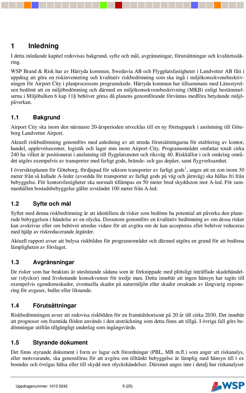 miljökonsekvensbeskrivningen för Airport City i planprocessens programskede.