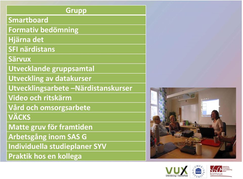 Närdistanskurser Video och ritskärm Vård och omsorgsarbete VÄCKS Matte