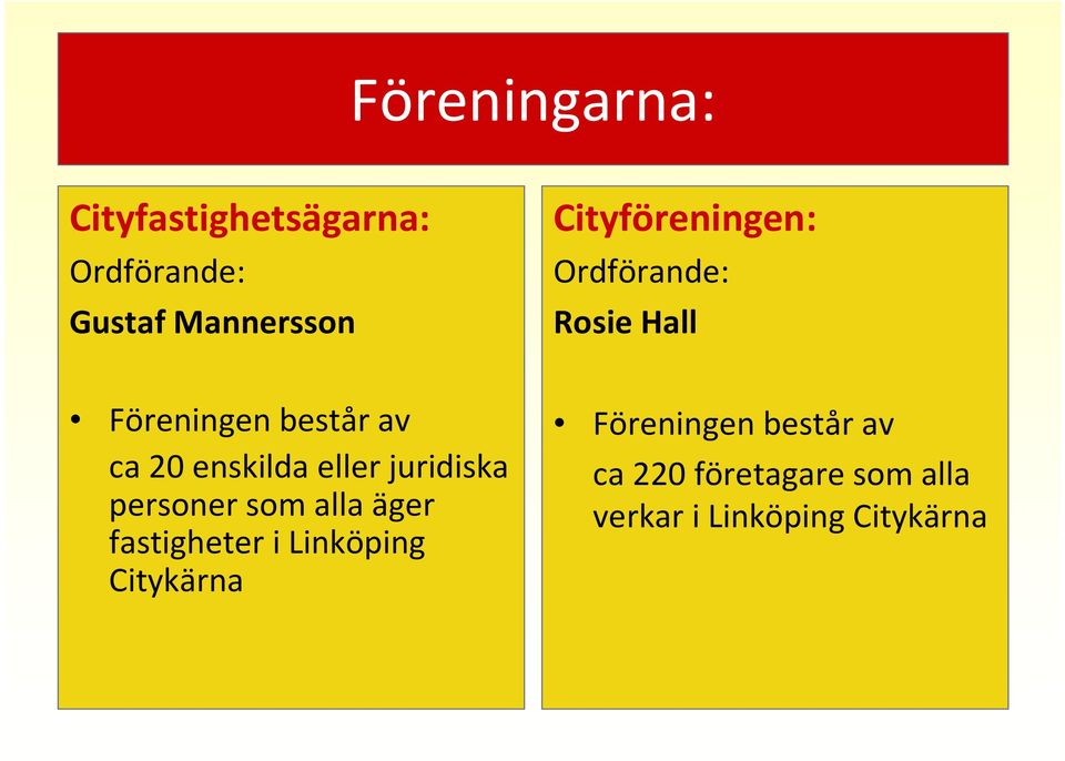 enskilda eller juridiska personer som alla äger fastigheter i Linköping