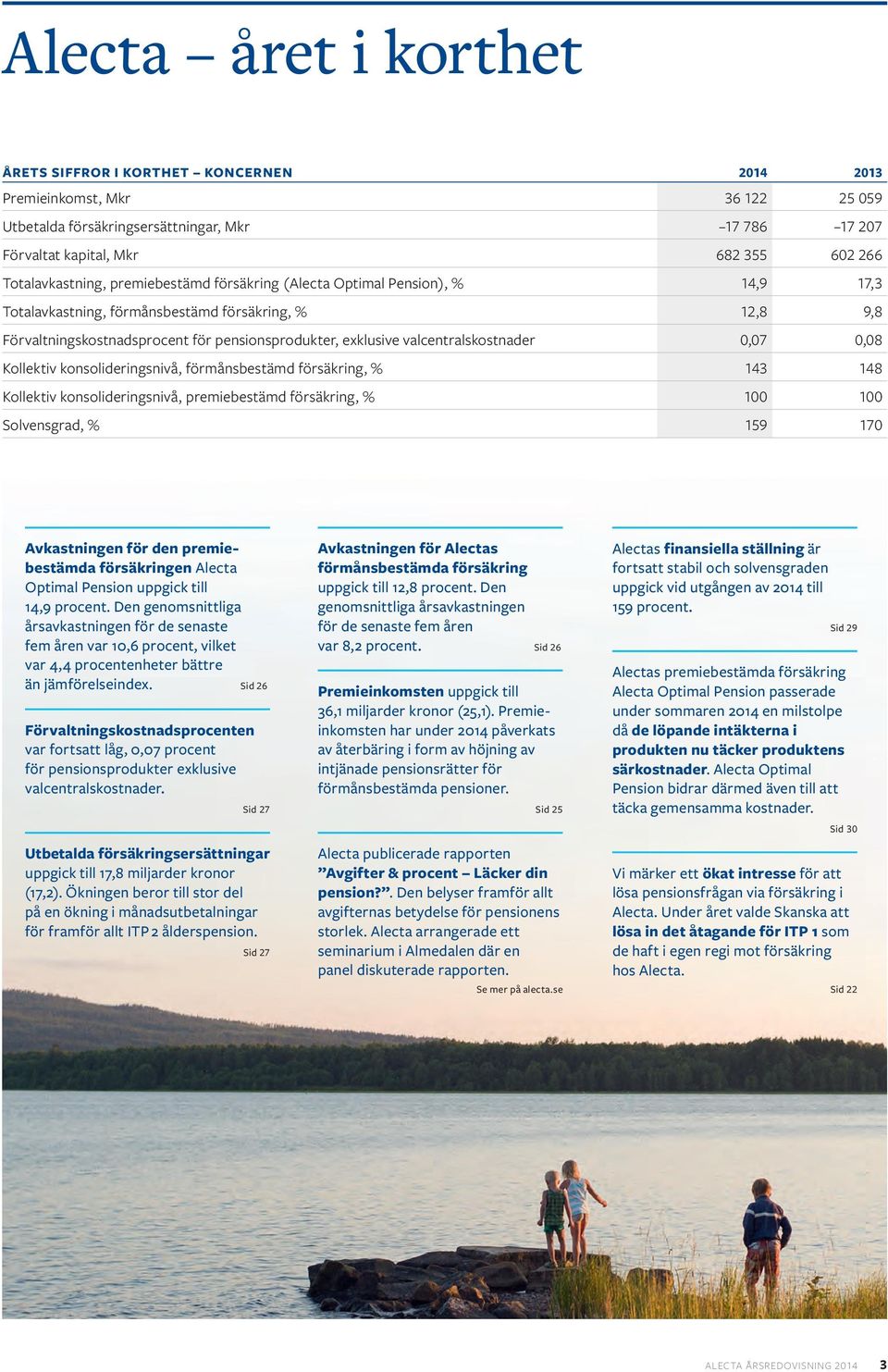 valcentralskostnader 0,07 0,08 Kollektiv konsolideringsnivå, förmånsbestämd försäkring, % 143 148 Kollektiv konsolideringsnivå, premiebestämd försäkring, % 100 100 Solvensgrad, % 159 170 Avkastningen